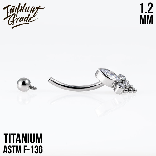 Микробанан для пирсинга Yang 1.2 мм (16 G) фото 2